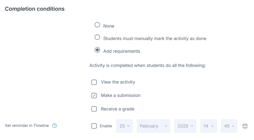 Common Activity Settings – ModernLMS Documentation