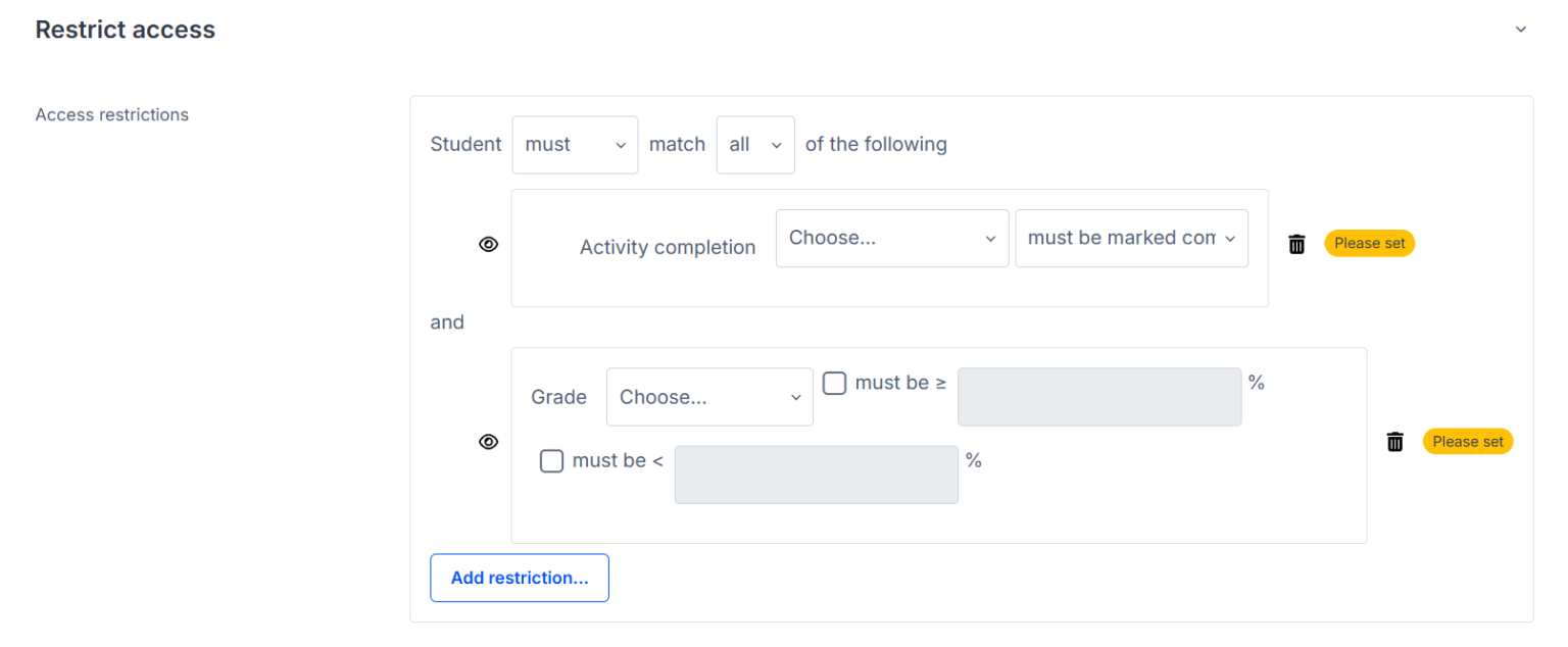 Common Activity Settings – ModernLMS Documentation