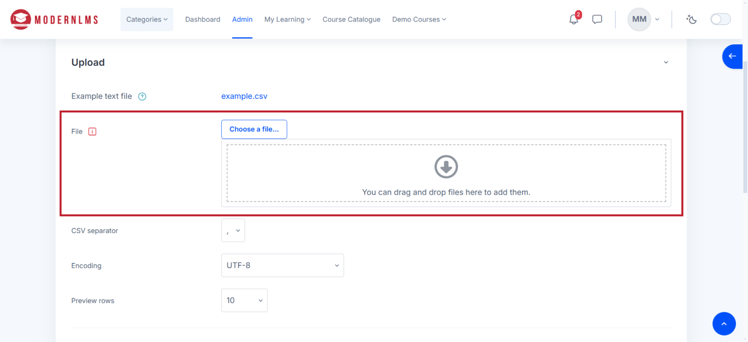 Add Users via CSV File – ModernLMS Documentation